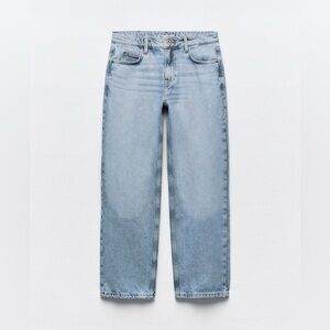 ZARA Baggy Straight Leg Light Wash Jeans High Waisted